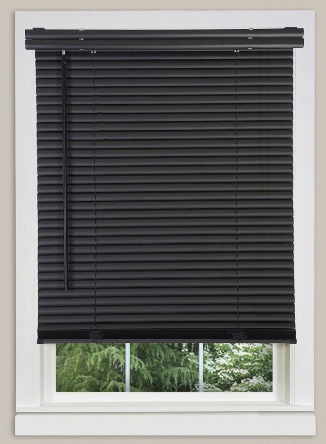 Classic Touch Cordless 1" Light Filtering Mini Blind, 30" Wide x 64" Long, Black